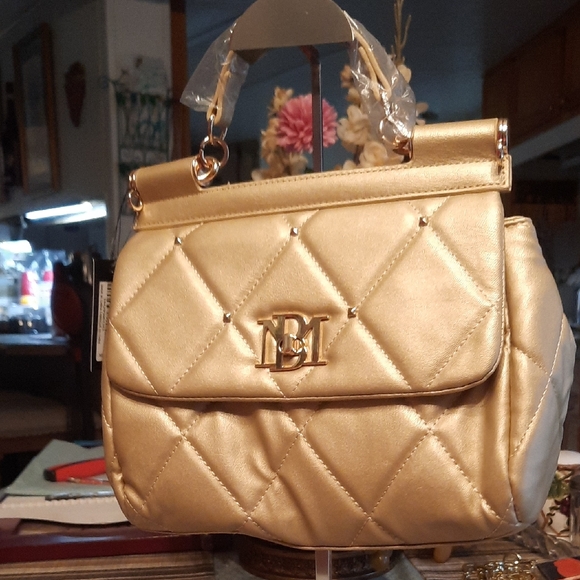 Badgley Mischka Handbags - Badgley Mischka Gold Quilted Mini Bag